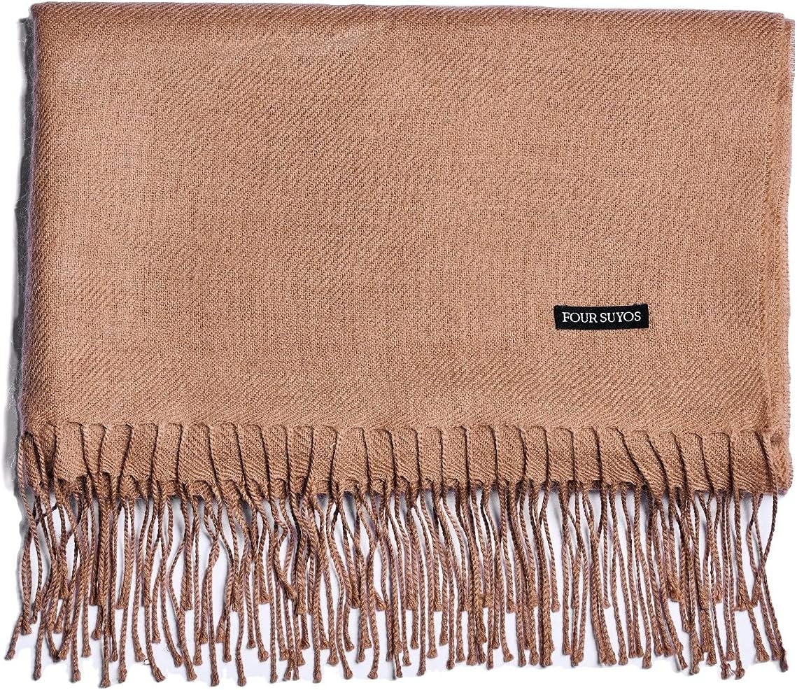 FOUR SUYOS Alpaca Throw Blanket - 100% Baby Alpaca Wool Shawl Ultra Soft & Warm Luxury Stole Hypoallergenic Premium Natural Fibers - 70 x 27 Inches - Made in Peru