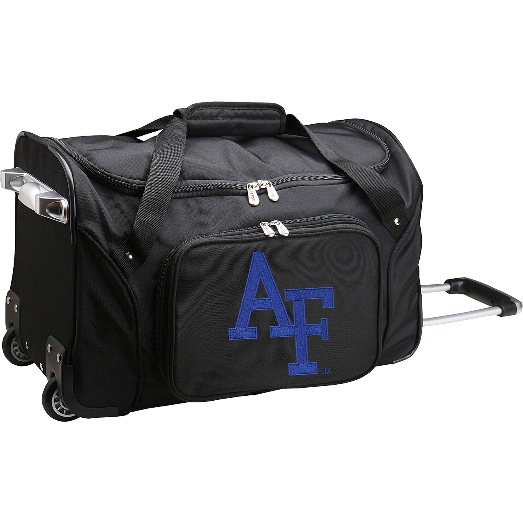 Denco Air Force Falcons 22-inch Wheeled Duffel Bag, Black