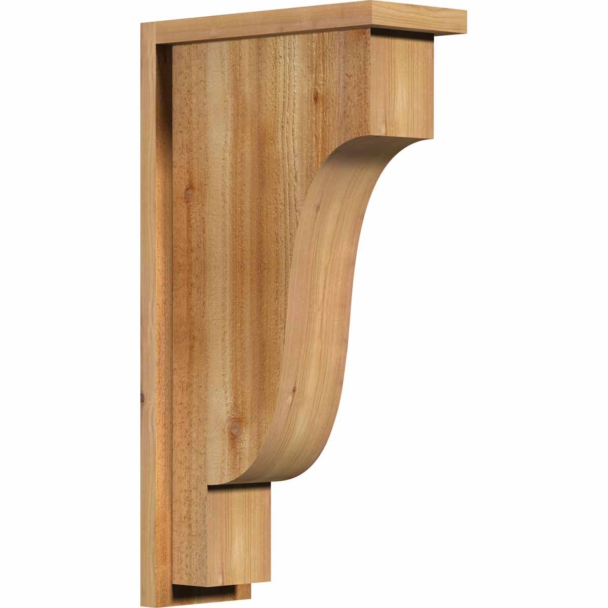Ekena Millwork COR06X14X26NEW01RWR 6x22W x 14x22D x 26x22H Newport Rough Sawn Corbel w/Backplate, Western Red Cedar