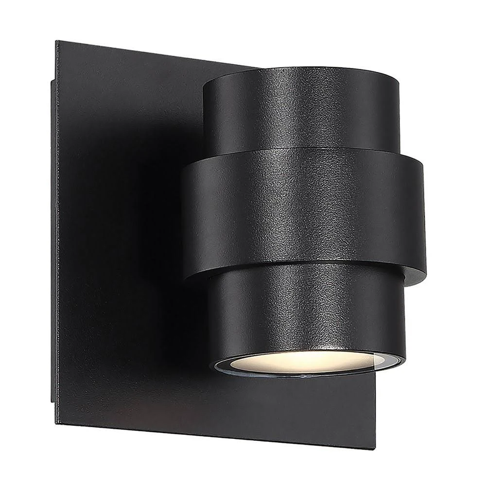 WAC Lighting WS-W64905 Black Barrel 2-Light 5x22H LED Outdoor Wall Sconce