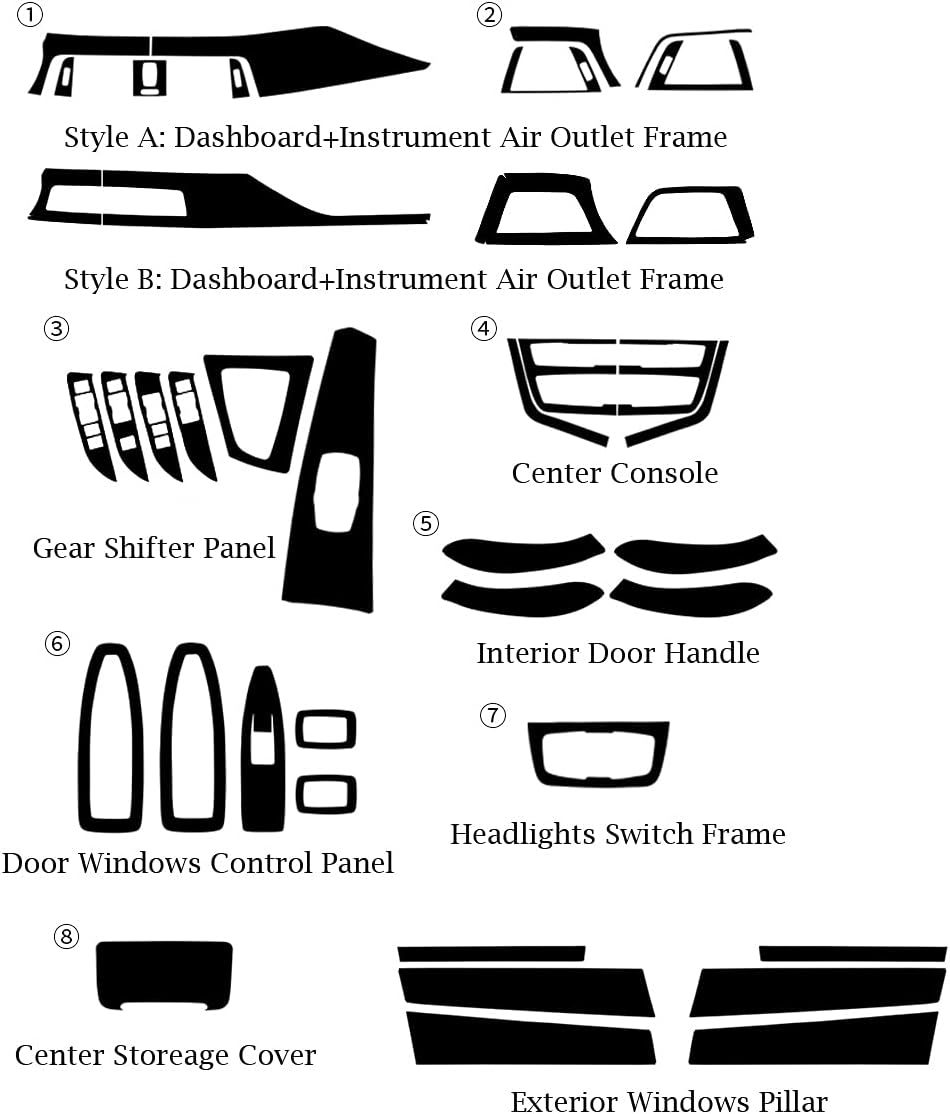 aohua Center Console Dashboard Vinyl Wrap Cover Matte Black Carbon Fiber Interior Pre-Cut Armrest Console Panel Protective Decoration Sticker Accessories for BMW 3 Series/4 series/F30 F31 F32 F34 F36 Pack of 2