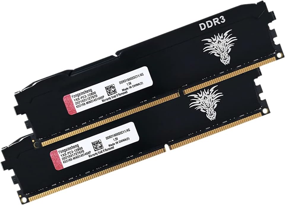 DDR3 2x8GB (16GB Kit) UDIMM RAM 240pins 1600MHz PC3 12800U CL11 1.5V Non-ECC Unbuffered Desktop Memory (Blue) Pack of 2