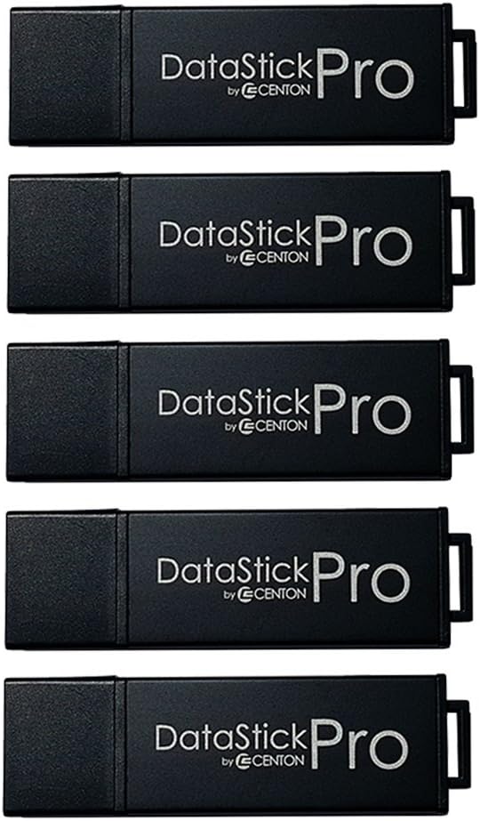 Centon MP Valuepack USB 3.0 DataStick Pro Flash Drive (black), 8 GB, 5 Pack Bulk Pack of 2