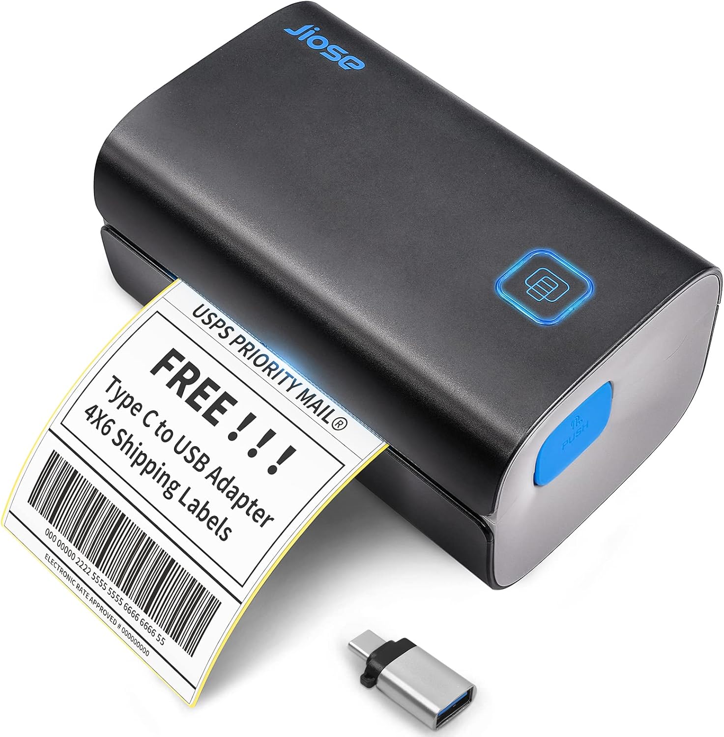 Thermal Label Printer, Jiose 162mm/s 4X6 Desktop USB Shipping Label Printer for Shipping Packages Mailing Home Small Business, Compatible with Amazon, Ebay, Etsy, Shopify, FedEx, UPS