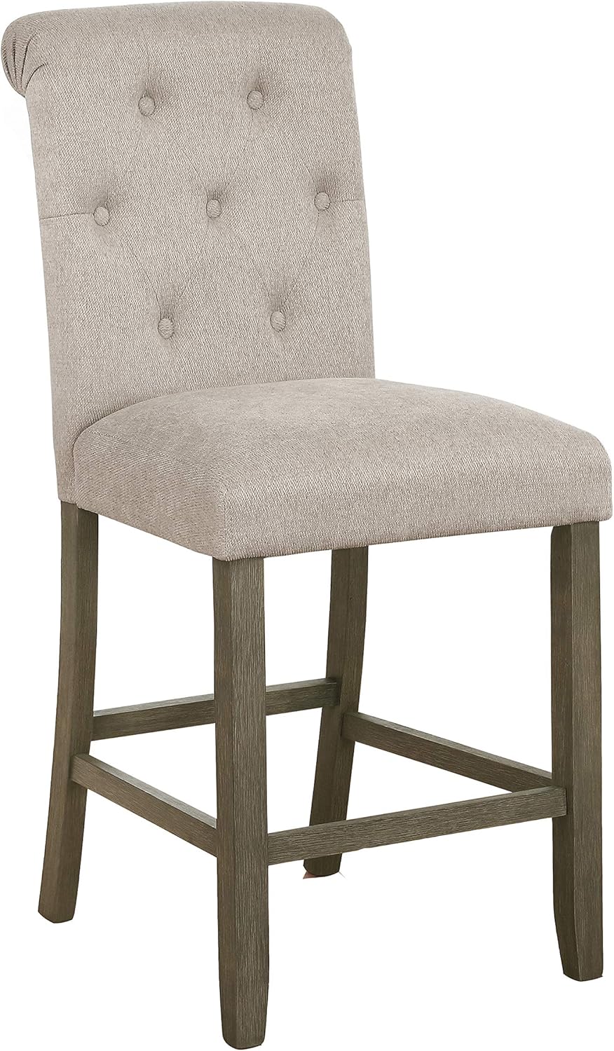 Coaster Home Furnishings Tufted Back Counter Height Stools Beige and Rustic Brown (Set of 2) (193168)