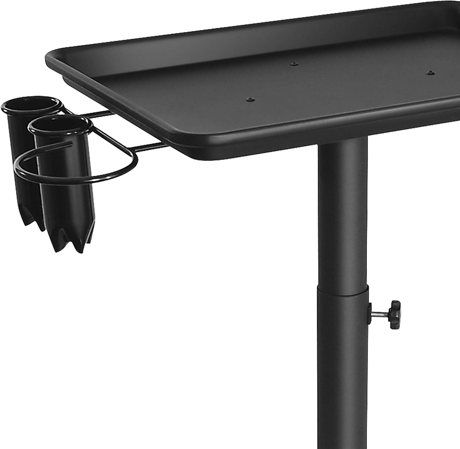 Saloniture Premium Aluminum Instrument Tray with Accessory Caddy - Black Pack of 2