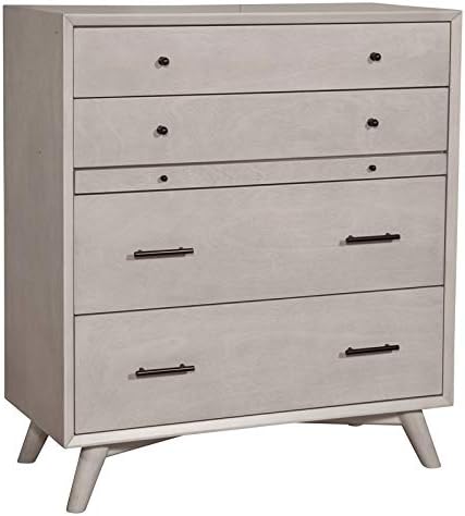 Allora Mid Century Modern 4 Drawer Accent Chest in Gray