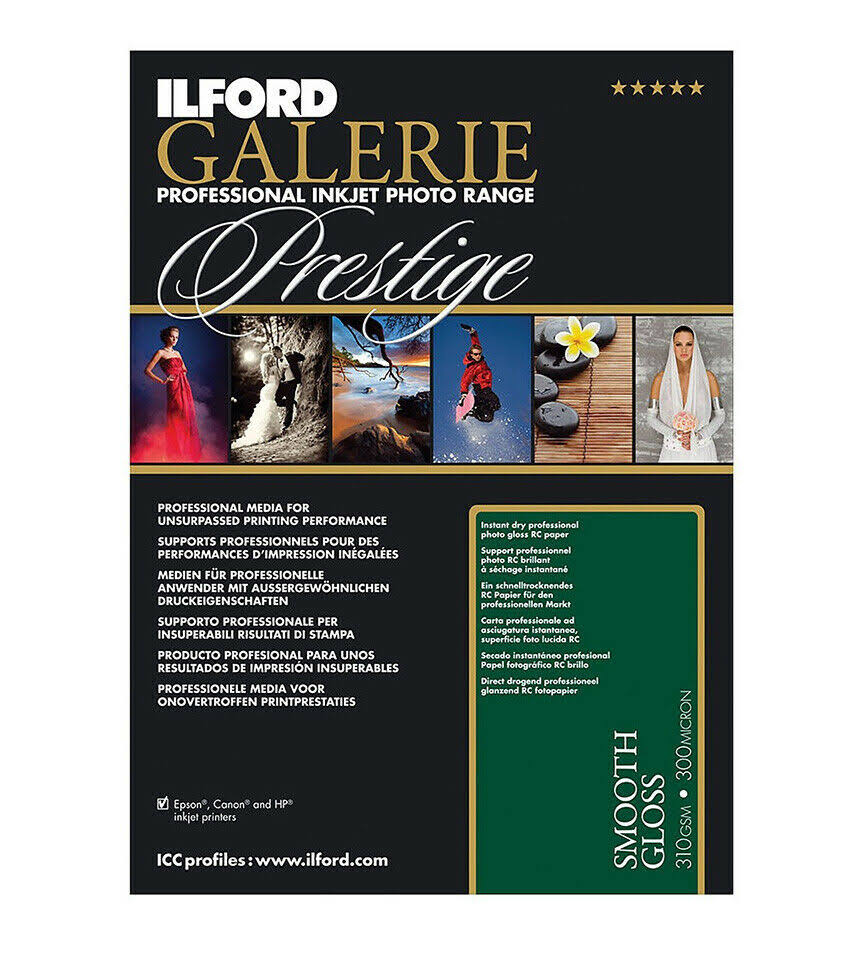 Ilford Galerie Prestige Smooth Gloss 8.5x11x22 100 Sheet Pack