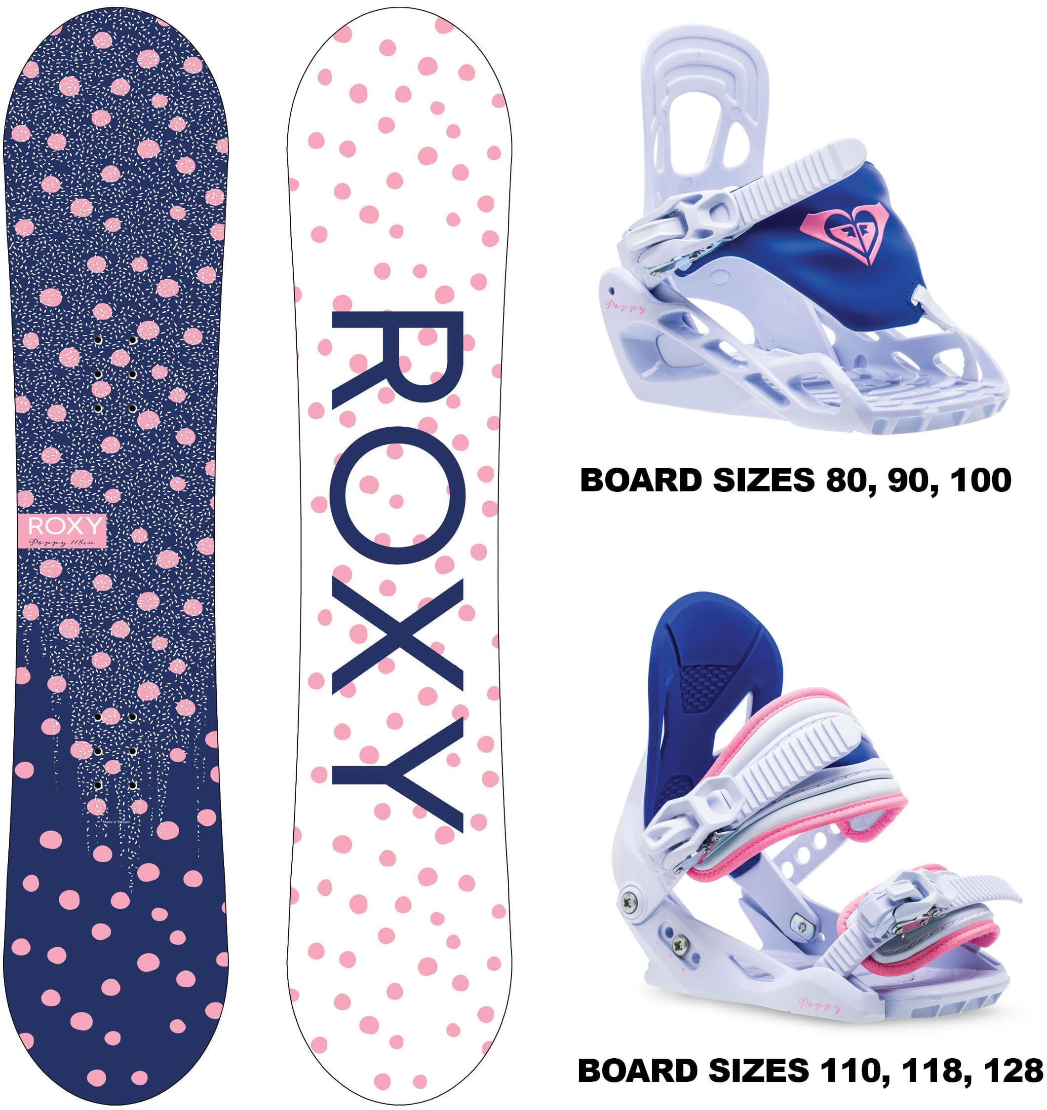 Roxy Poppy Snowboard Package 2021 100cm