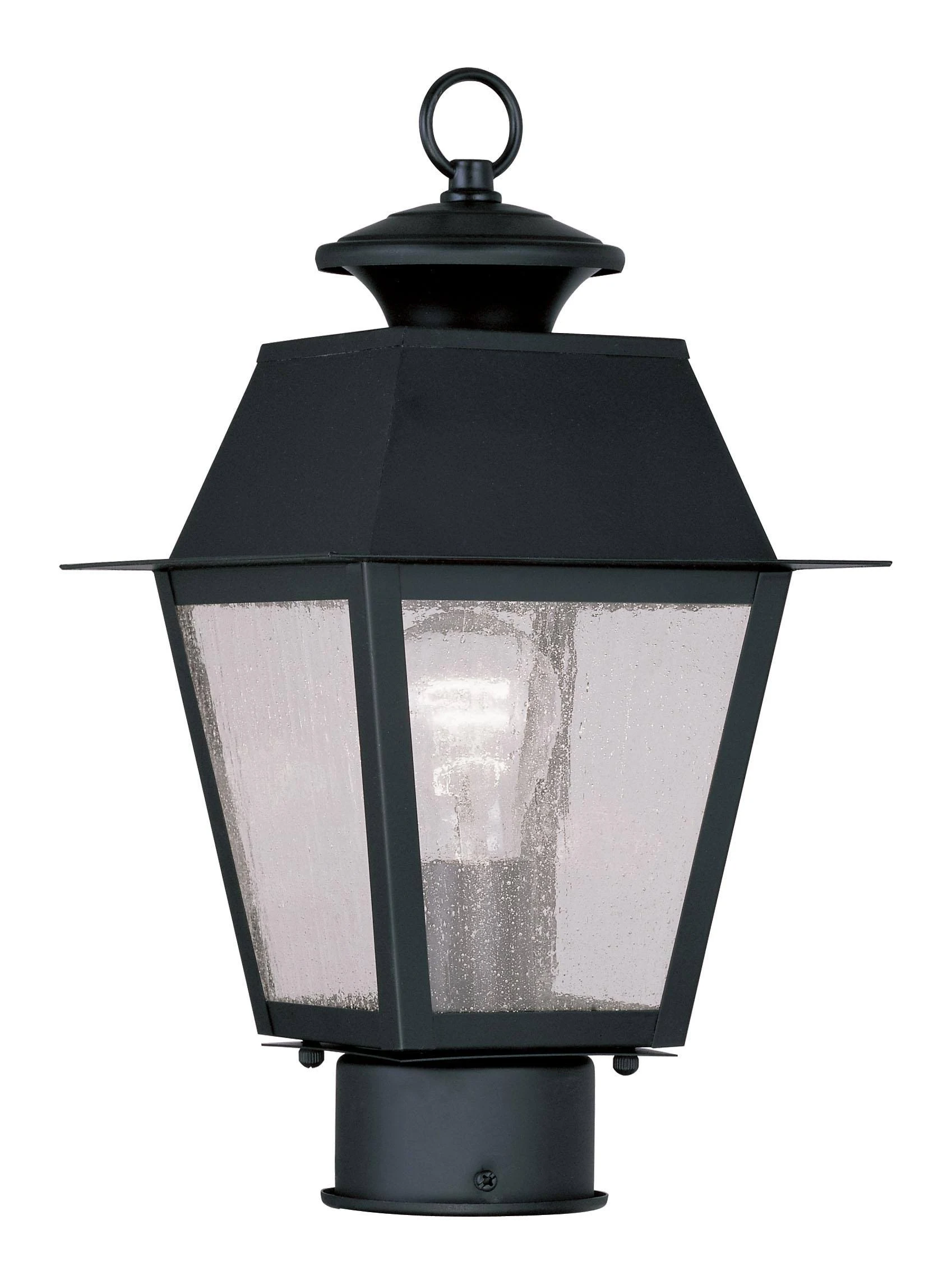 Livex Lighting 2163-04 Mansfield 1-Light Outdoor Post Head, Black