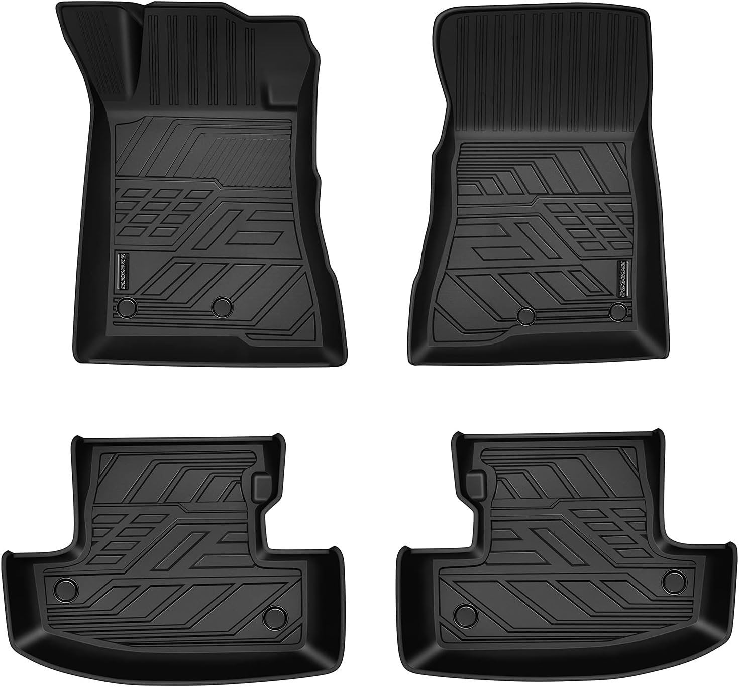 MIROZO Floor Mats Fit for 2015-2021 Ford Mustang Convertible/ Coupe,2022 Ford Mustang Mach-E,TPE Custom Car Floor Mats Front & 2nd Row Full Coverage Floor Liners