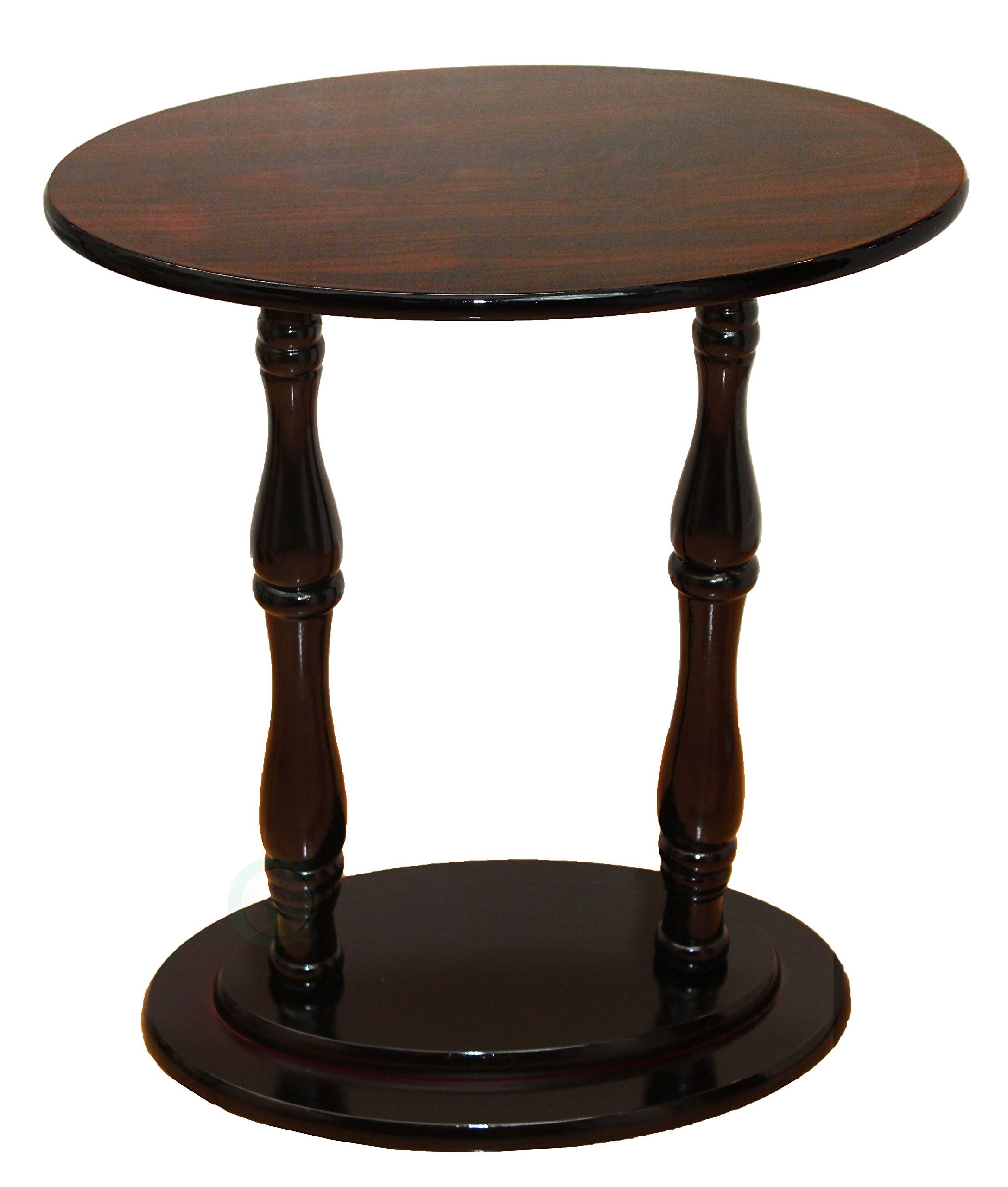 Uniquewise Oval Accent Side End Table Espresso Brown Finish