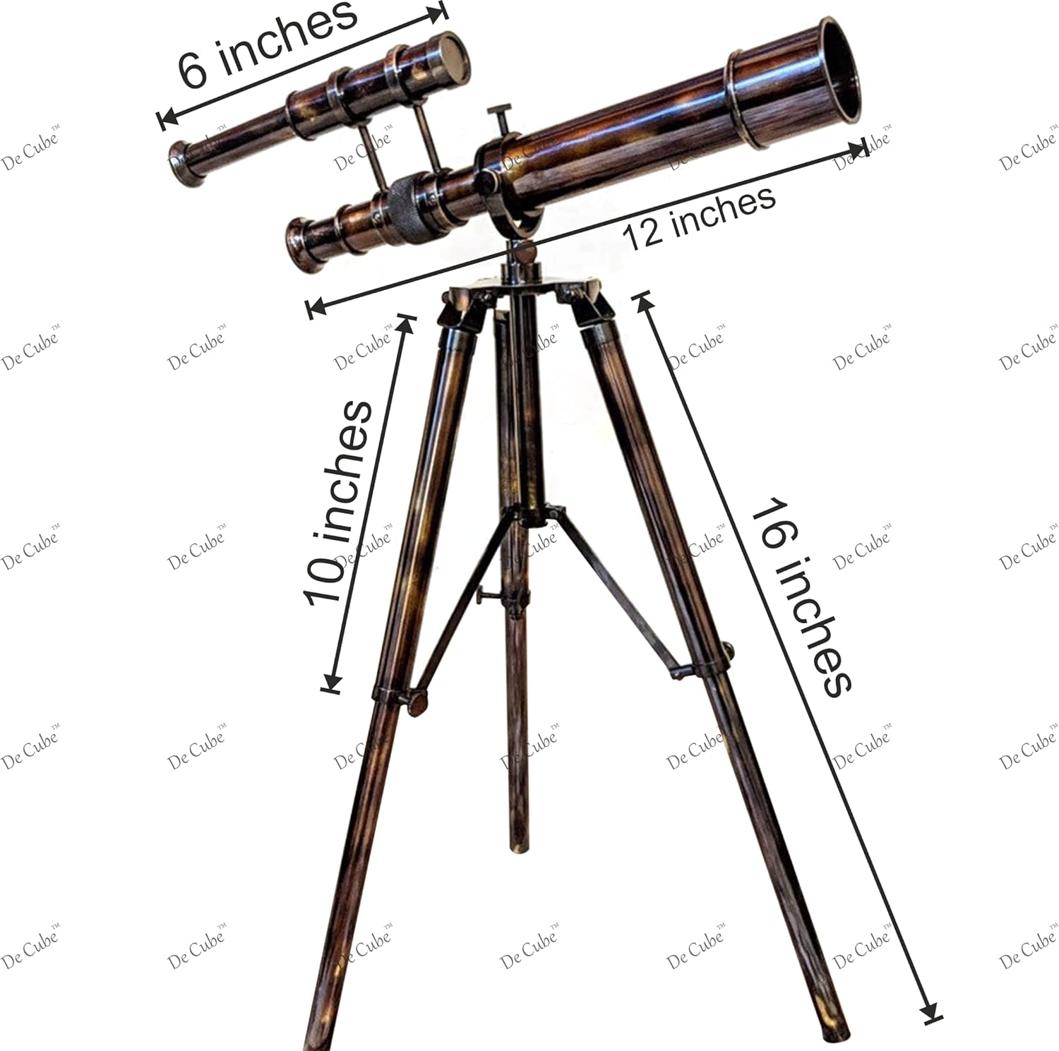 De Cube Nautical Antique Telescope Spyglass with Pure Brass Stand | Double Barrel Telescope | Home Decor Showpiece | Nautical Decor | Maritime Telescope | Handcrafted | Grab Beutiful Working artefact