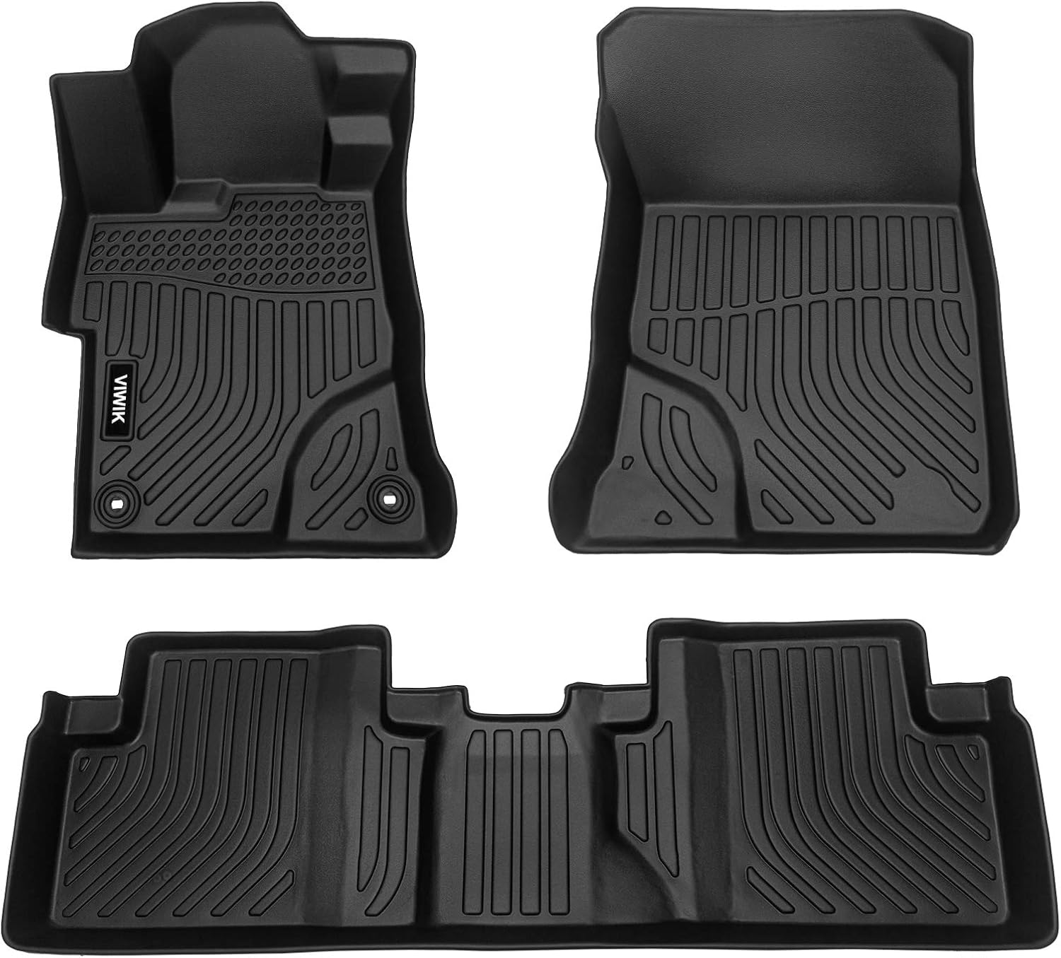 VIWIK Floor Mats Compatible for 2012 2013 2014 2015 Civic, Car Mats All Weather Custom Floor Liners Full Set Include 1st and 2nd Row Front & Rear, Automotive Floor Mats TPE Black
