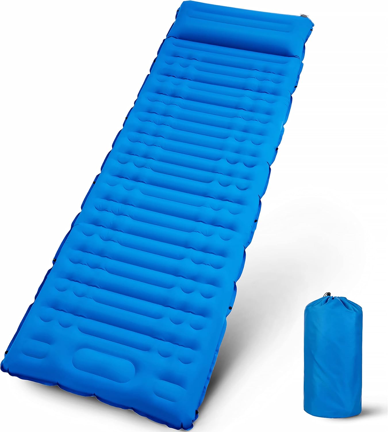 Oeuvvow Sleeping Pad Camping Sleeping Mat with Built-in Pump, Ultralight & Durable & Compact, Extra Thickness 4 Inch Inflatable Camping Air Mattress for Backpacking Hiking Tent Traveling