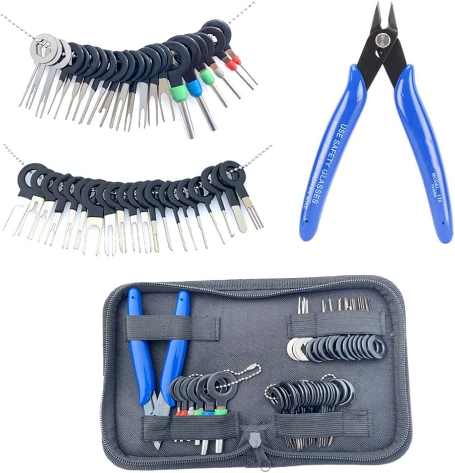 42 Pcs Terminal Ejector kit with Wire Cutter, Maerd Electrical Pin Removal Tool Kit for Car, Terminal Injector Kit and Pin Extractor Electrical Wiring Crimp Tool Set for Most Connector Terminal