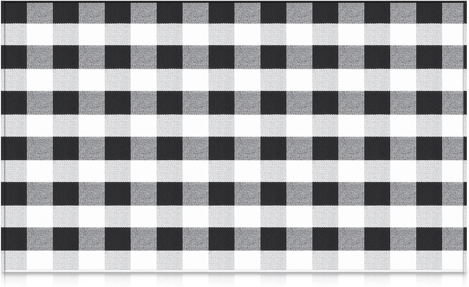 Buffalo Plaid Rug Buffalo Check Rug Outdoor Indoor Front Porch Check Doormat Washable Woven Front Porch Decor for Door Home Entrance Kitchen (Red Black Plaid,27.5 x 43 Inch)