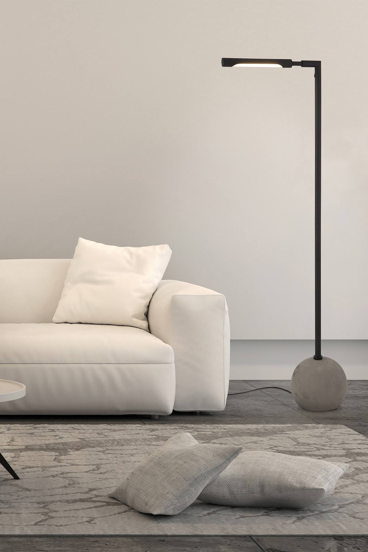 Dinodas Floor Lamp Concrete/Blackened Bronze