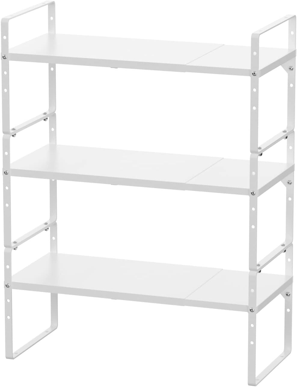 Kitchen Countertop Organizer Expandable Cabinet Shelf Storage Rack Heavy-duty Organization and Storage for Pantry Cabinet Kitchen Bathroom Bedroom, White, Set of 3, GNEOUS Greal Pack of 2