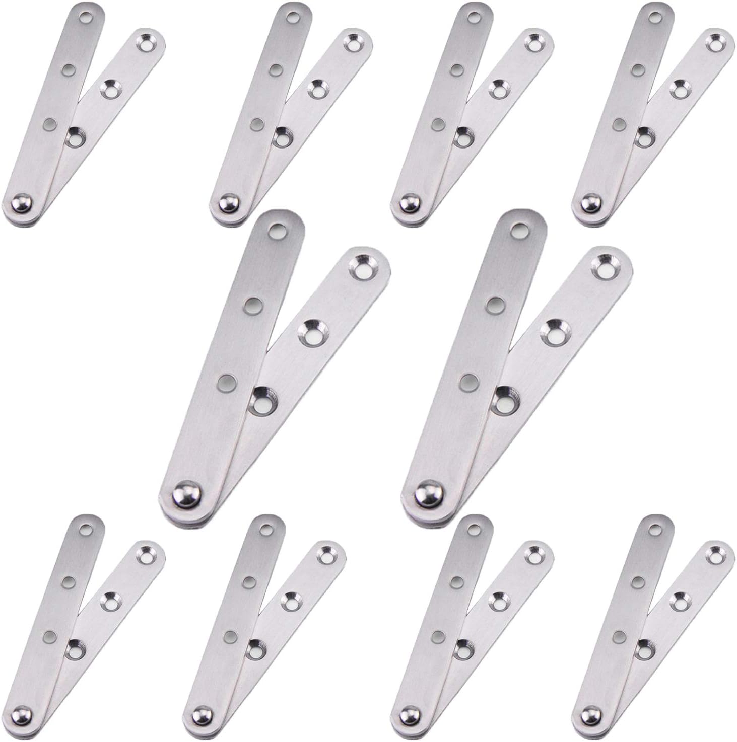 Gizhome 10 Pack 360 Degree Rotatable Door Pivot Hinges, Stainless Steel Drawer Window Door Fittings - 60 mm/2.36 in
