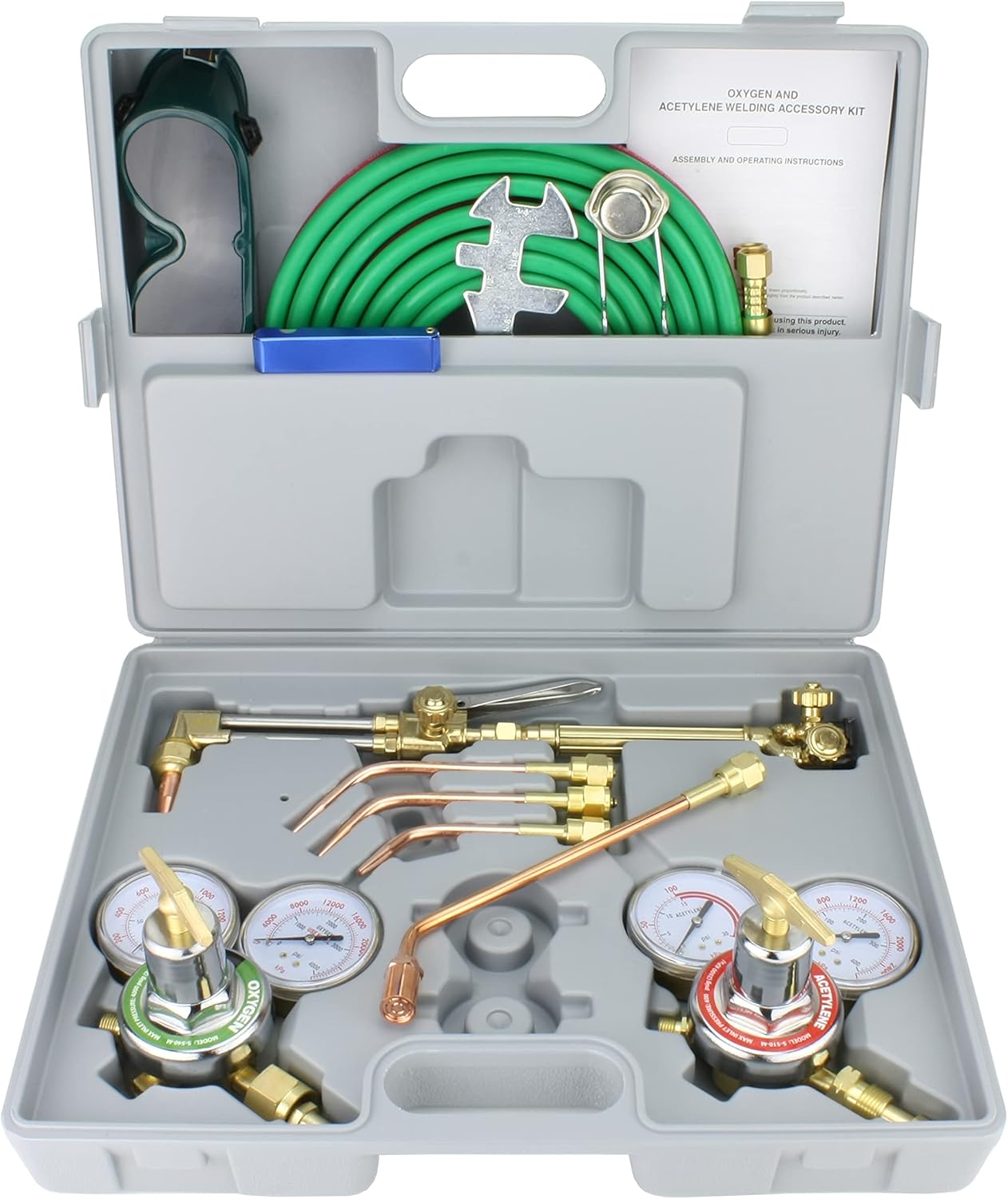 S&Uuml;A Oxygen and Acetylene Gas Cutting, Welding and Heating Set - Medium Duty Torch - Plastic Box - Model: Wyvern V