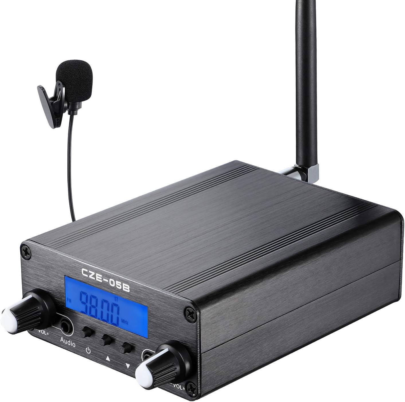 FM Transmitter for Church, APROTII 0.5W/0.1W FM Broadcast Transmitter 76~108MHz with Microphone and Antenna, Broadcast Long Range 1000ft, for Church Parking Lot Service, Drive-in Movie/Concert Pack of 2