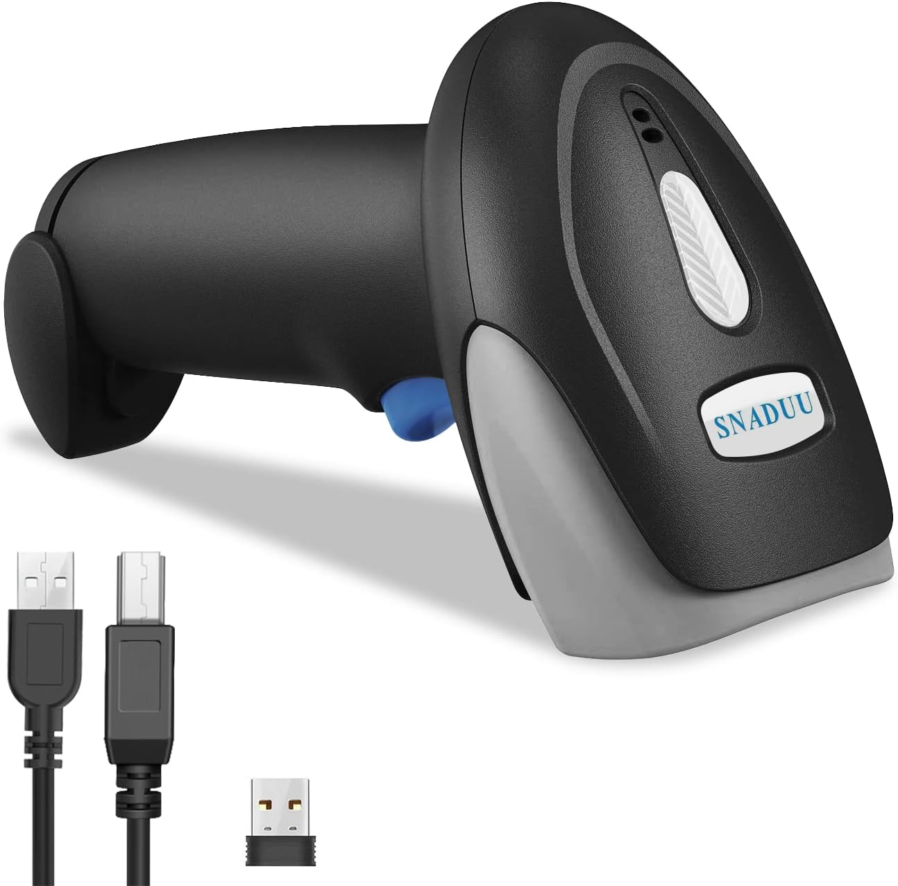 SNADUU Bluetooth Barcode Scanner 2D QR Code Scanner USB Wireless, Handheld Barcode Reader Automatic Scan 1D PDF417 Datamatrix Screen Bar Codes for Smartphone Android, iOS, Windows, Mac