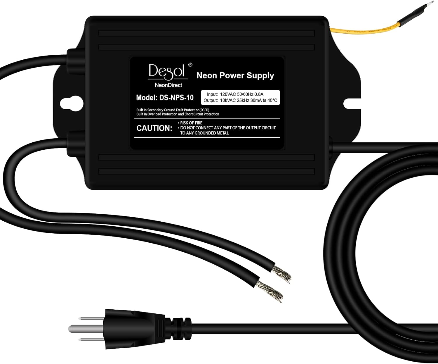 Neon Sign Transformer(NST), Desol Power Supply for Real Glass Neon Light Sign, Fractal Wood Burning Machine, Lichtenberg Burner Machine OUT PUT 10kV 30mA