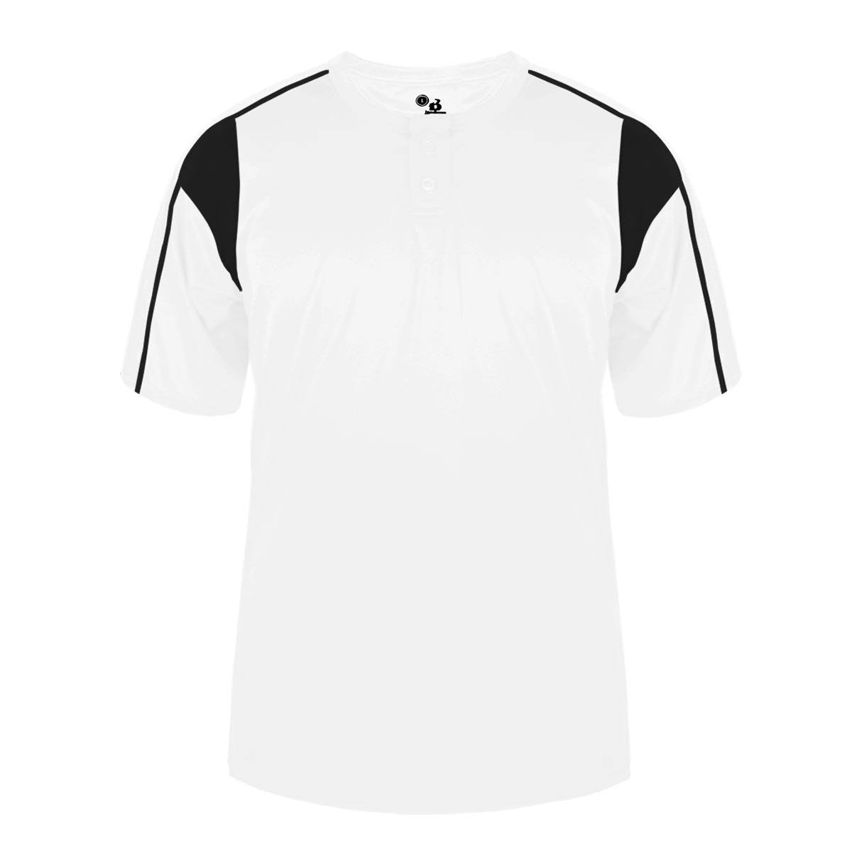 Badger Sport 7937 - Pro Placket - White/Black, 3XL