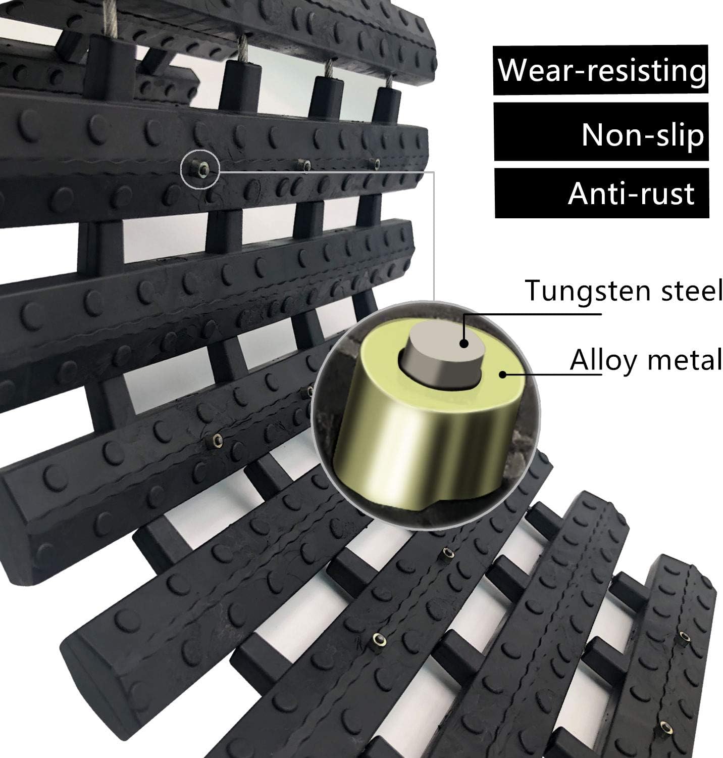 Tire Traction Mat, Recovery Track Portable Emergency Devices for Pickups Snow, Ice, Mud, and Sand Used to Cars, Trucks, Van or Fleet Vehicle (2pcs*39in) Pack of 2