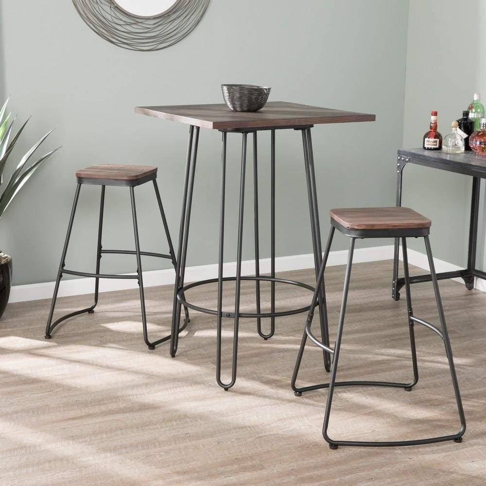 Southern Enterprises Roldon Backless Barstools 2pc Set - Black