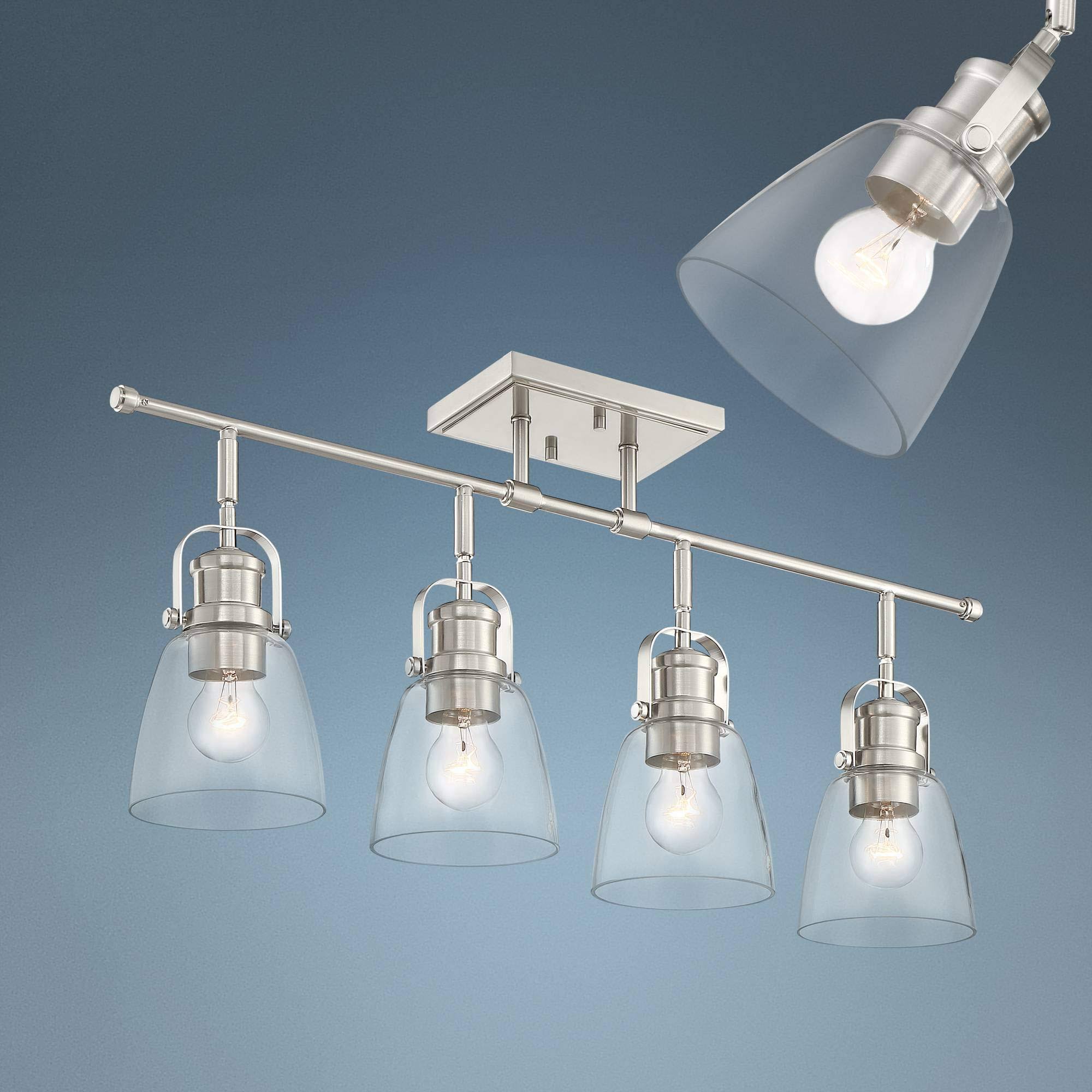 Possini Euro Design Possini Euro Kalen 4-Light Brushed Nickel Track Fixture