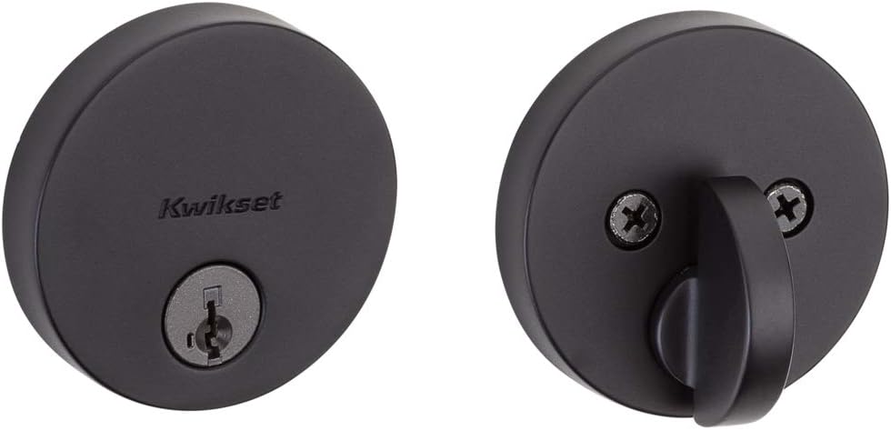 Kwikset 92580-026 258 Deadbolt Low Profile Single Cylinder Matte Black Pack of 2