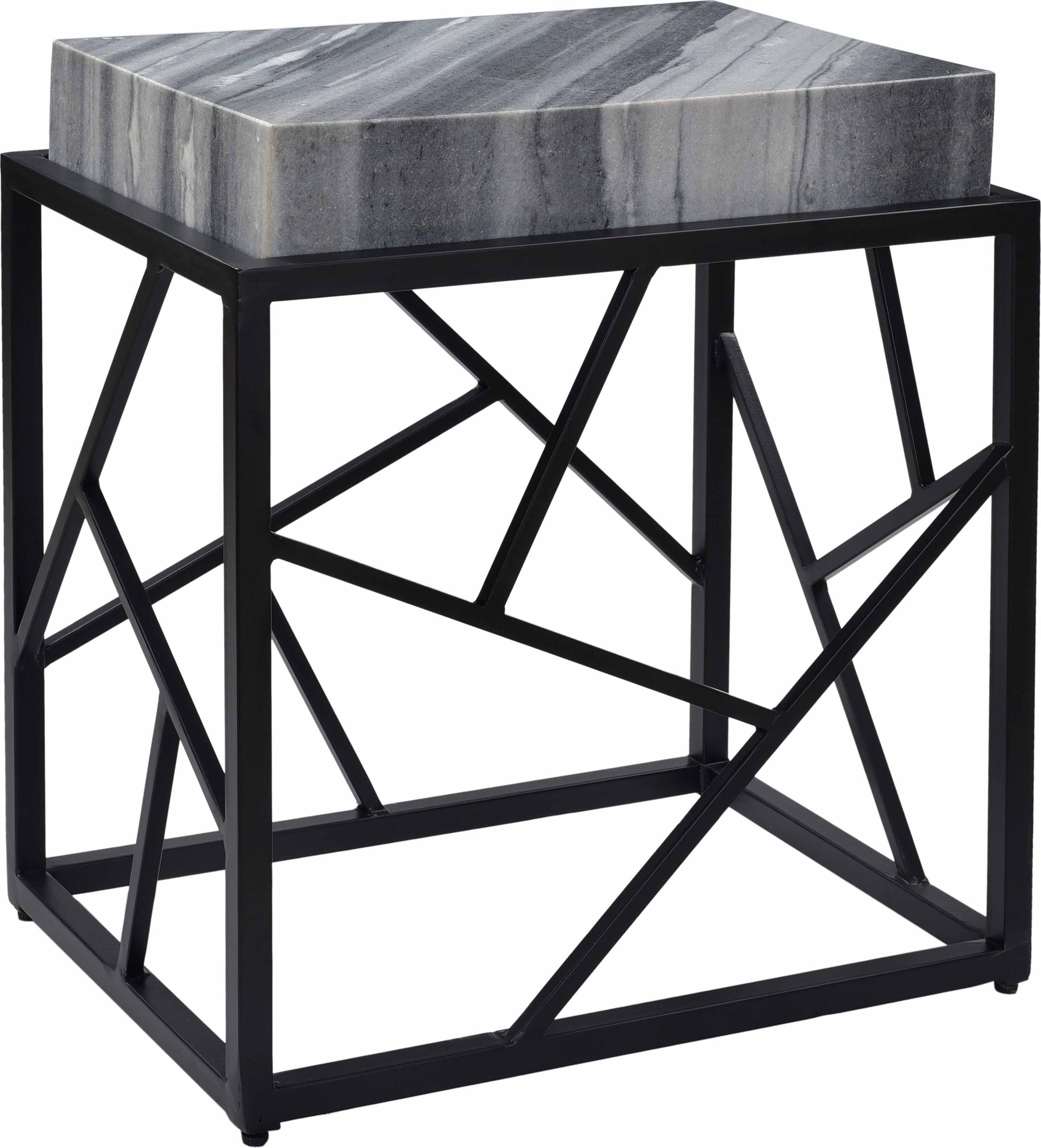 Coast to Coast Shades of Grey Marble and Black Accent Table