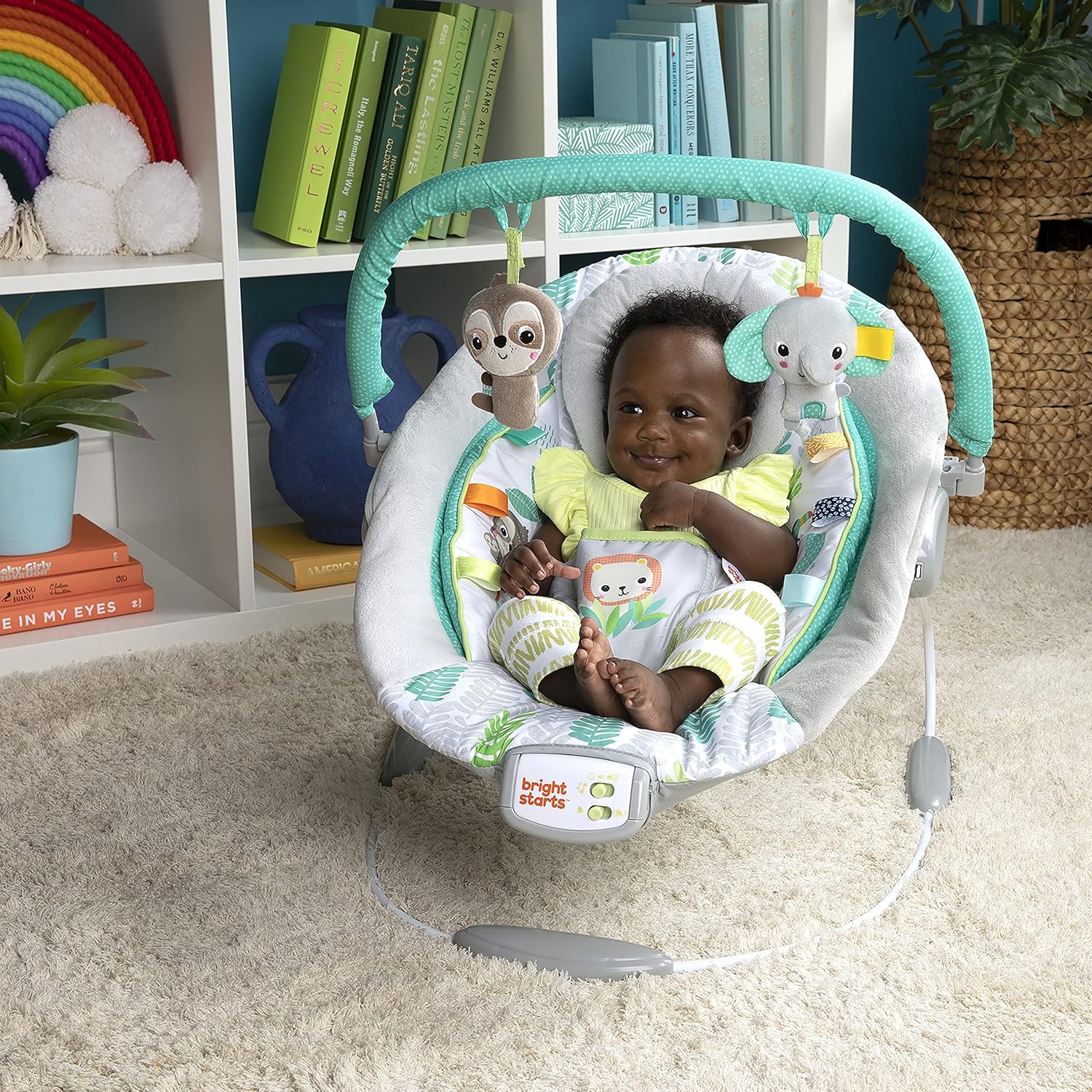 Bright Starts Cradling Bouncer Seat with Vibration & Melodies -Jungle Vines Pack of 2
