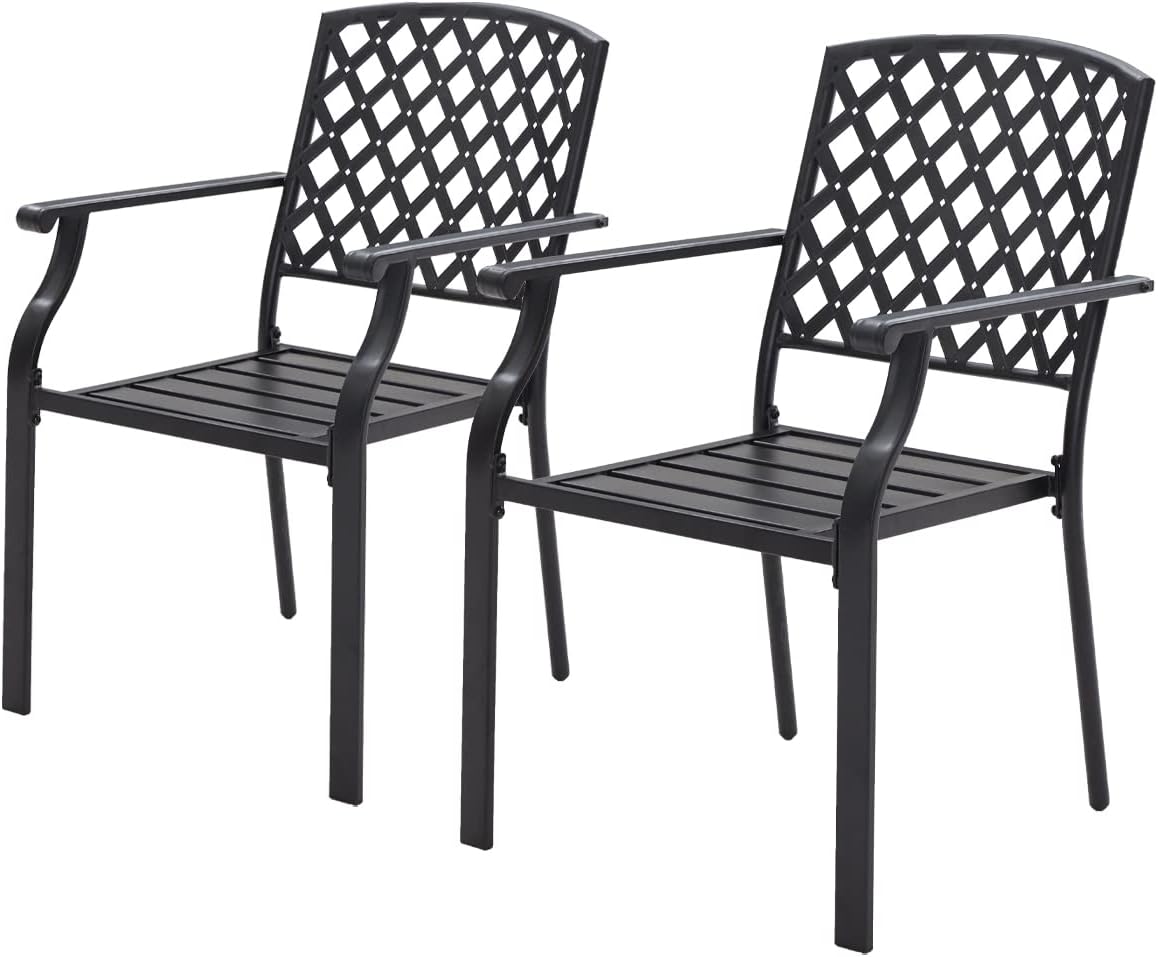 Patio Dining Chairs Set of 4 Outdoor Metal Stackable Bistro Chairs