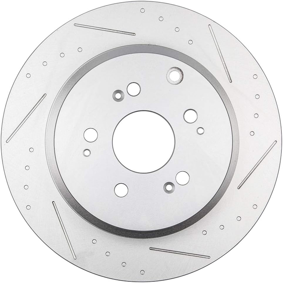 [SCITOO Brake Rotors Kits] -(2) Rear Slotted Brake Rotors for 2007-2013 for Acura MDX,2010-2013 for Acura ZDX,2011-2017 for Honda Odyssey,2009-2015 for Honda Pilot