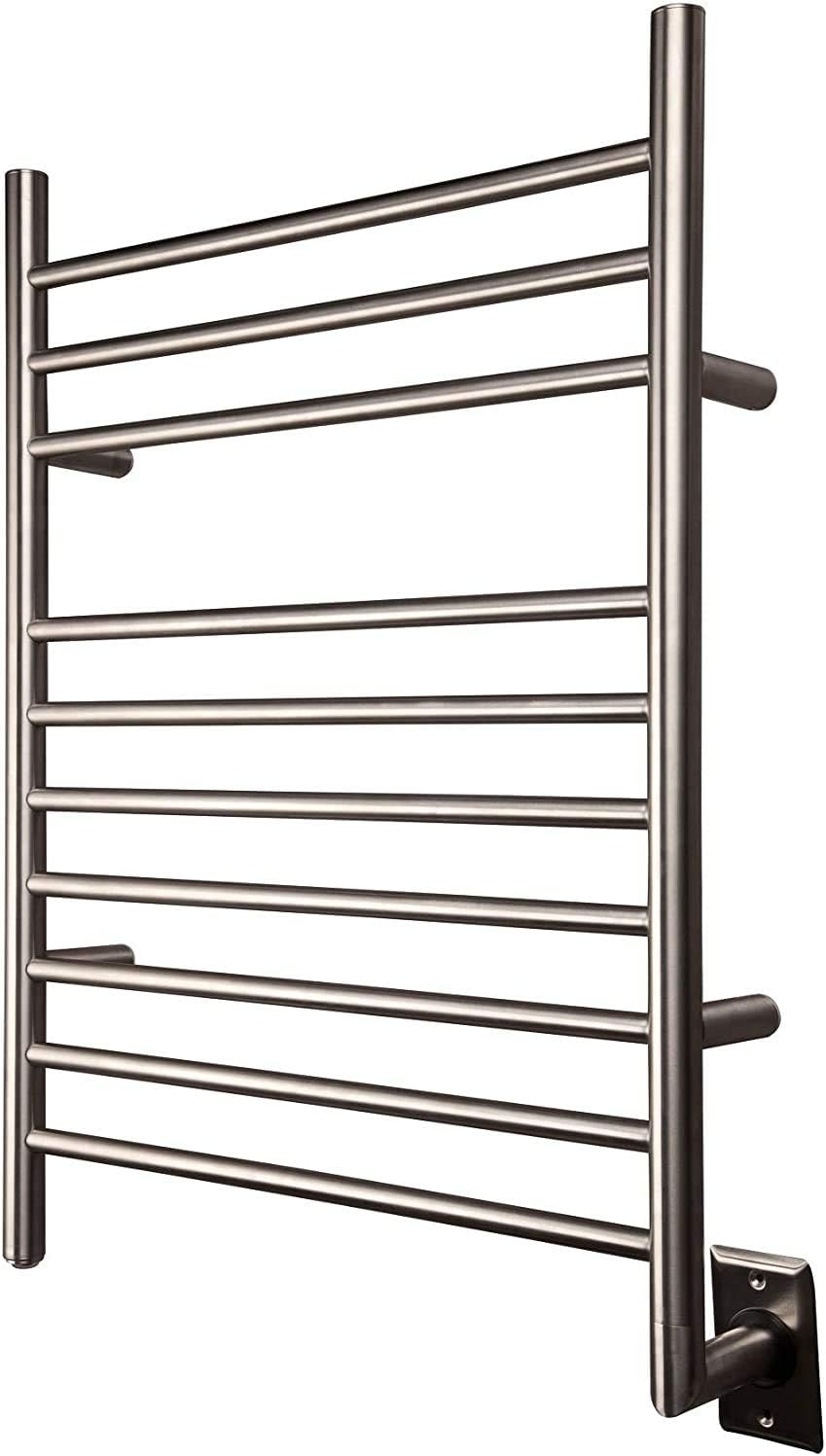 HEATGENE Towel Warmer 10 Bars Heated Towel Racks Hardwired Heated Straight Drying Bars - Matte Black