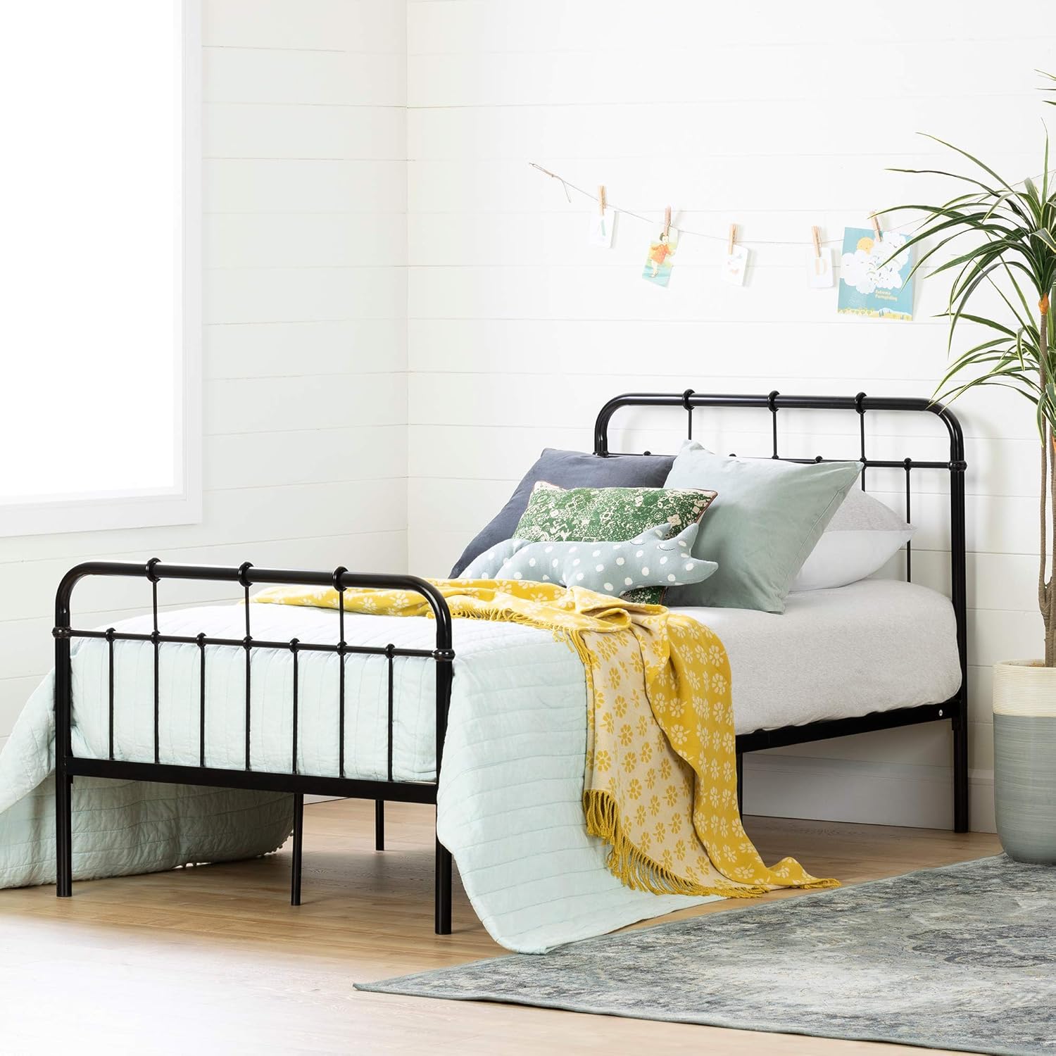 South Shore Cotton Candy Metal Complete Bed-Twin-Black