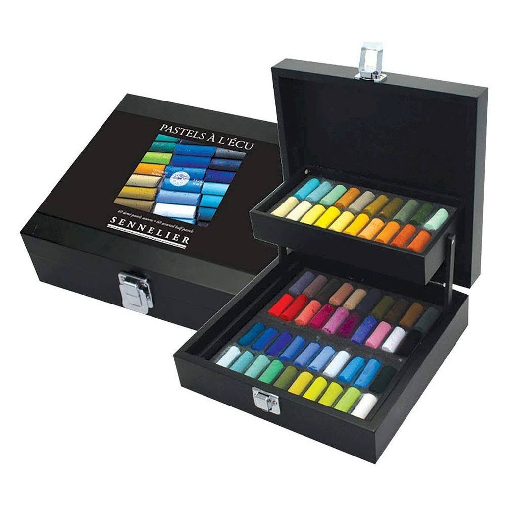 Sennelier Soft Pastel Half Stick Black Wood Box of 60