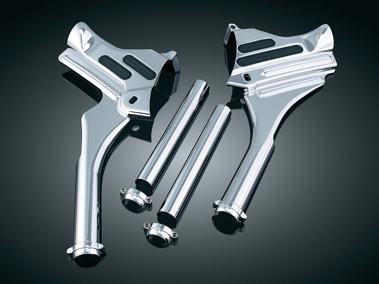 Kuryakyn 7866 Motorcycle Accent Accessory: Deluxe Neck Cover for 1995-2007 Harley-Davidson Touring Motorcycles, Chrome, 1 Pair