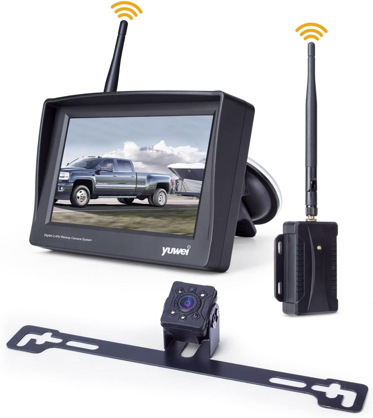 Wireless&nbsp;Backup&nbsp;Camera&nbsp;System with 4.3 inch Split Screen,&nbsp;IP69K&nbsp;Waterproof&nbsp;Wireless&nbsp;Rear&nbsp;View&nbsp;Camera with Night Vision, Support add 2nd Wireless&nbsp;Reversing&nbsp;Camera&nbsp;for&nbsp;Trailer,&nbsp;Vans,