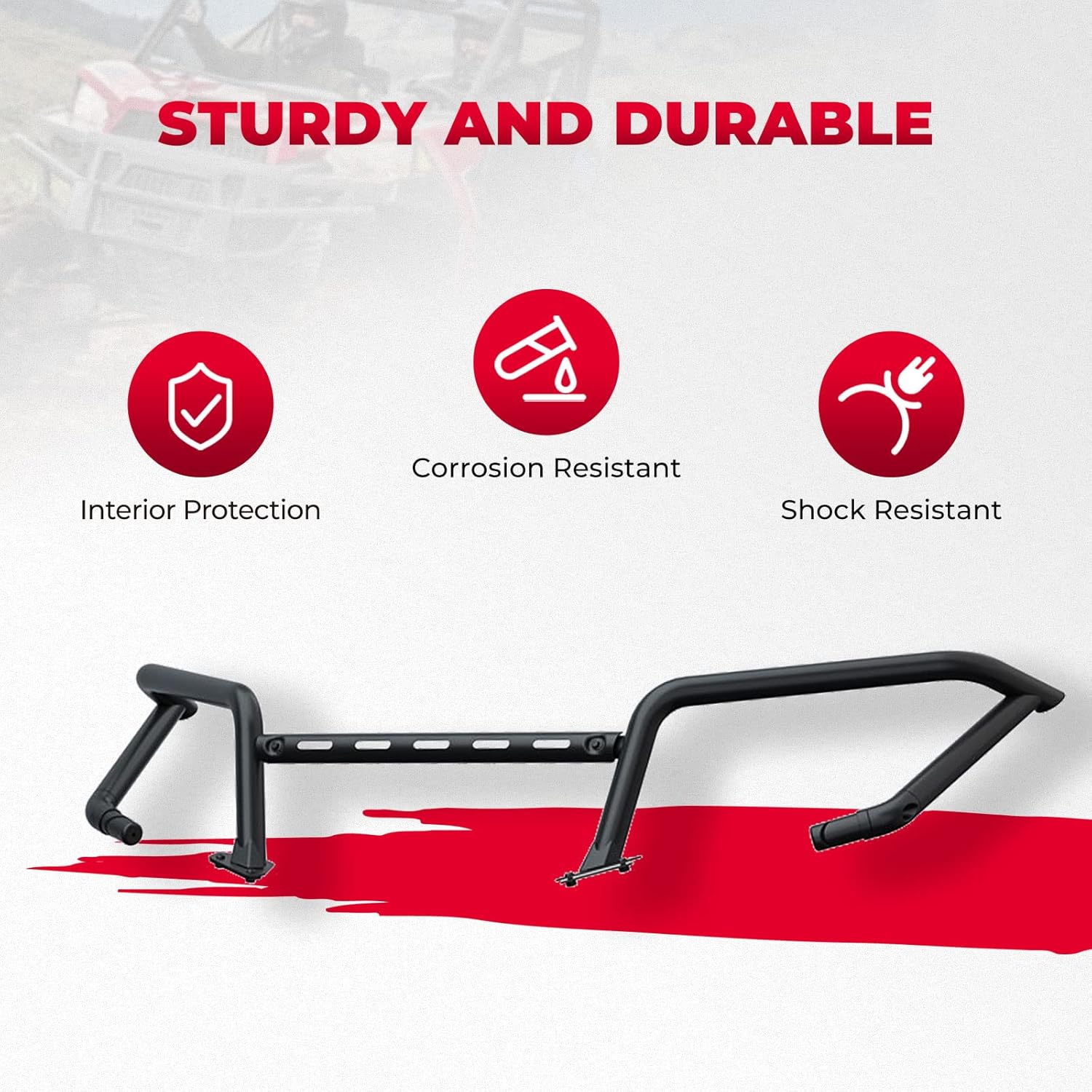 Ranger XP 1000 Front Bumper, Kemimoto Ranger Front Brush Guard Compatible with 2018-2022 Polaris Ranger XP 1000 / Crew XP 1000 / Ranger 1000 / Ranger 1000 XP Accessories Replacement for # 2882531