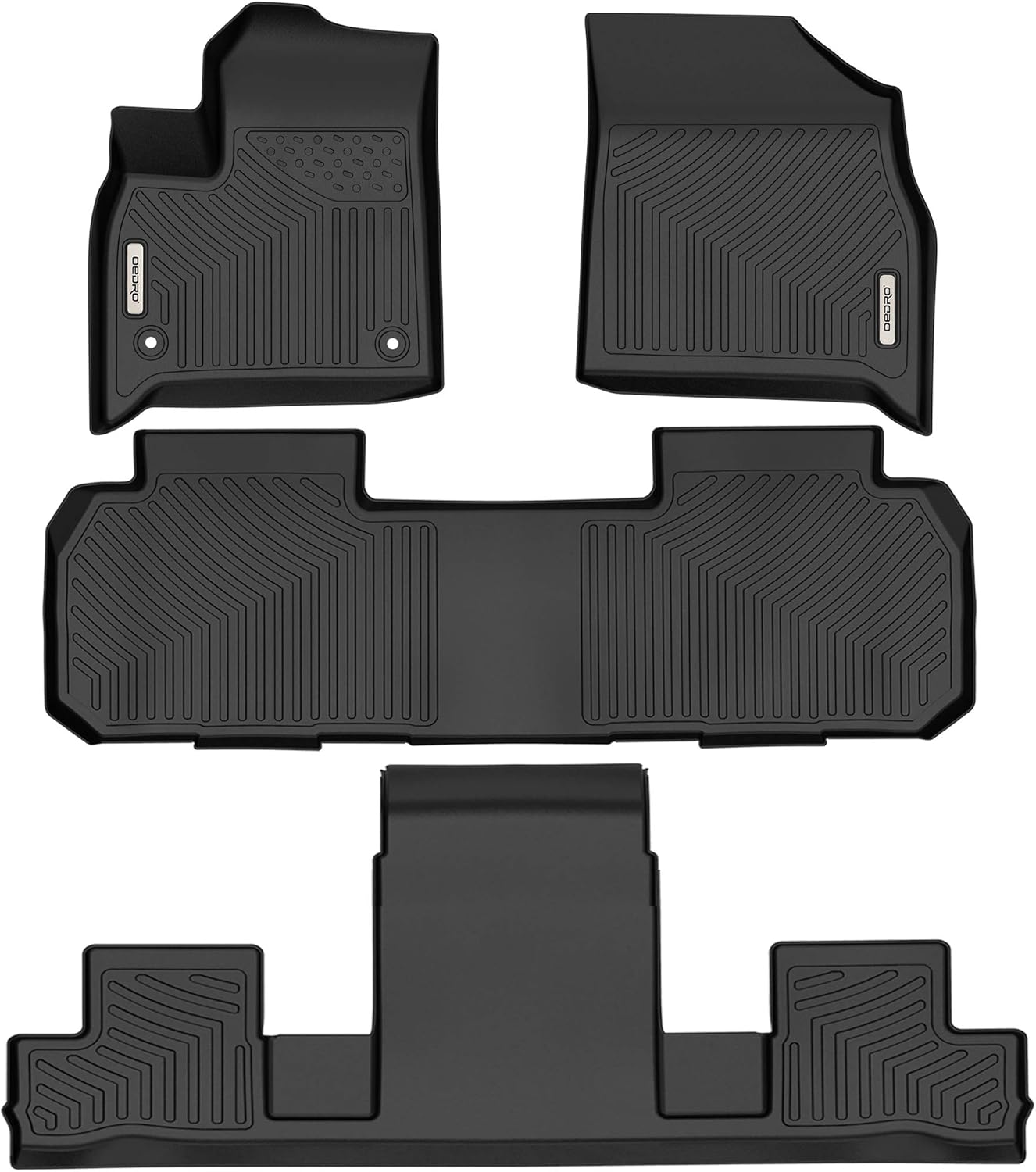 oEdRo Cargo Mats Behind 3rd Row Black for 2018-2022 Chevrolet Traverse, All Weather Custom Fit Floor Mats Black Cargo Trunk Liner