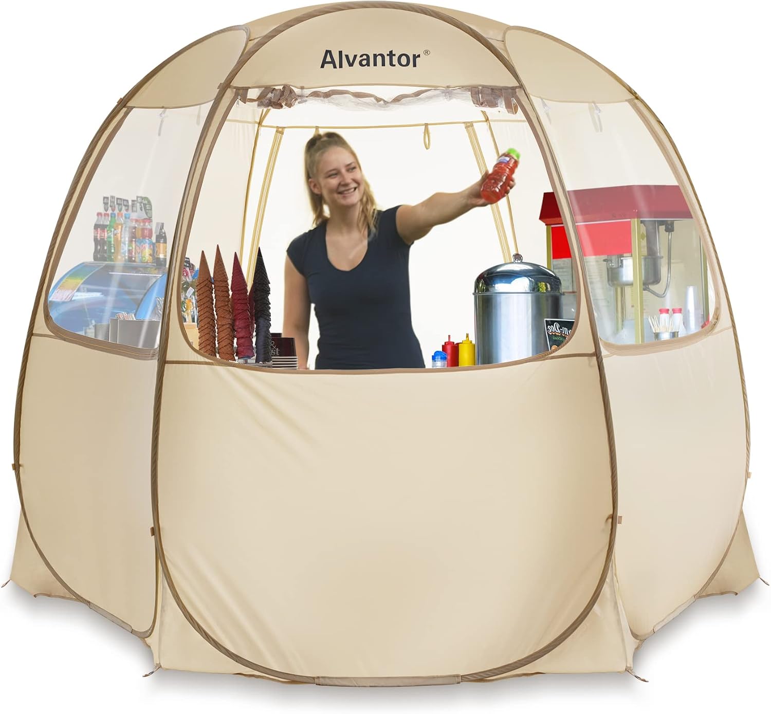 Alvantor Pop Up Canopy Tent - Vendor Booth Event Tent - 10x10 Pop Up Canopy for Commercial Activity - Camping Sun Shelters - Beige