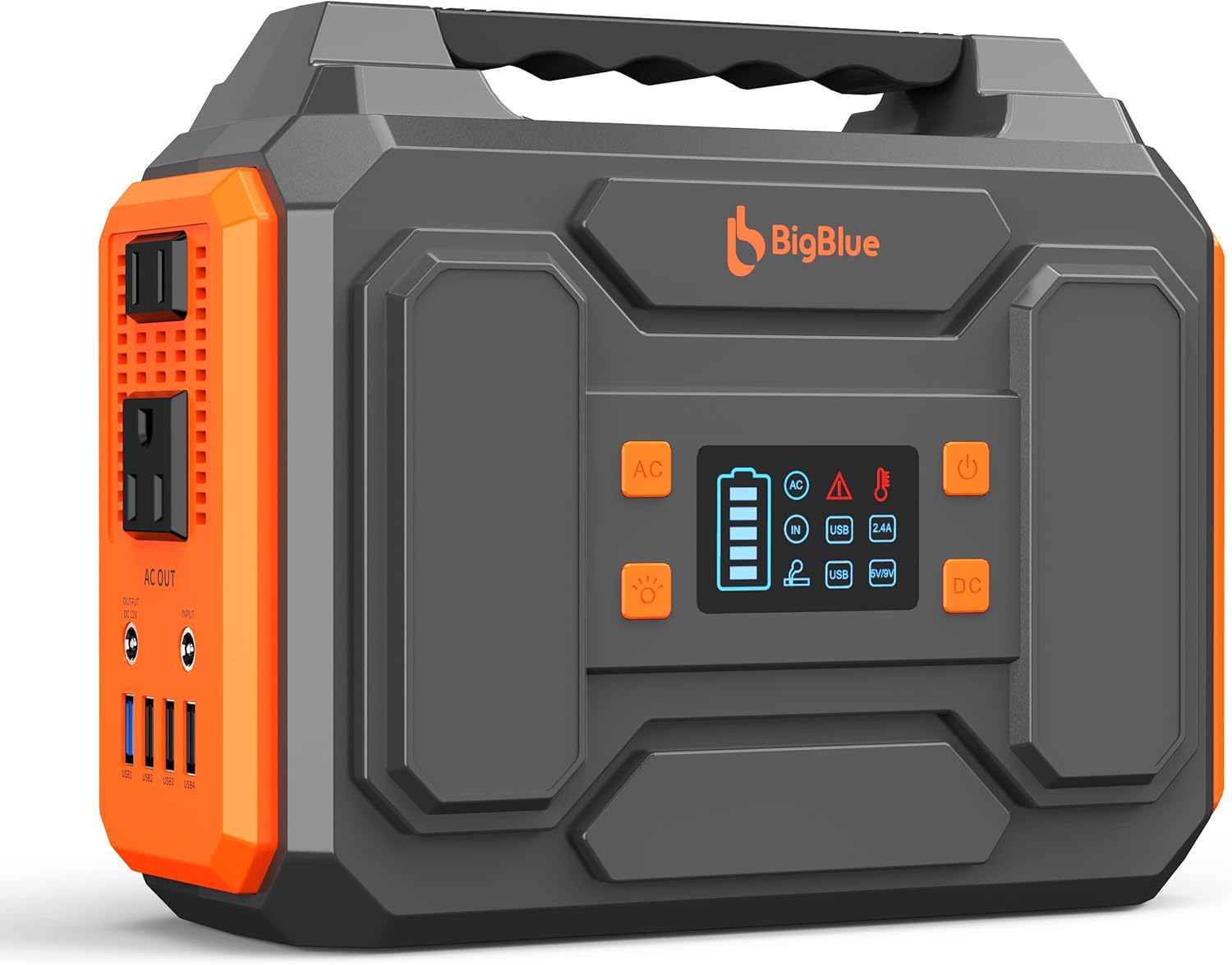 250Wh Portable Power Station, BigBlue 67500mAh Outdoors Solar Generator with 120V Pure Sine Wave AC Outlets/DC/4 USB Ports, Fast Charge CPAP Battery Backup, Camping Supplies with Flashlight