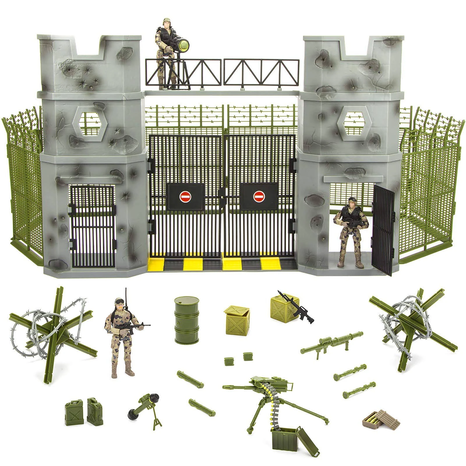 Click N& Play Military Army Base 51 Piece Play Set with Accessories