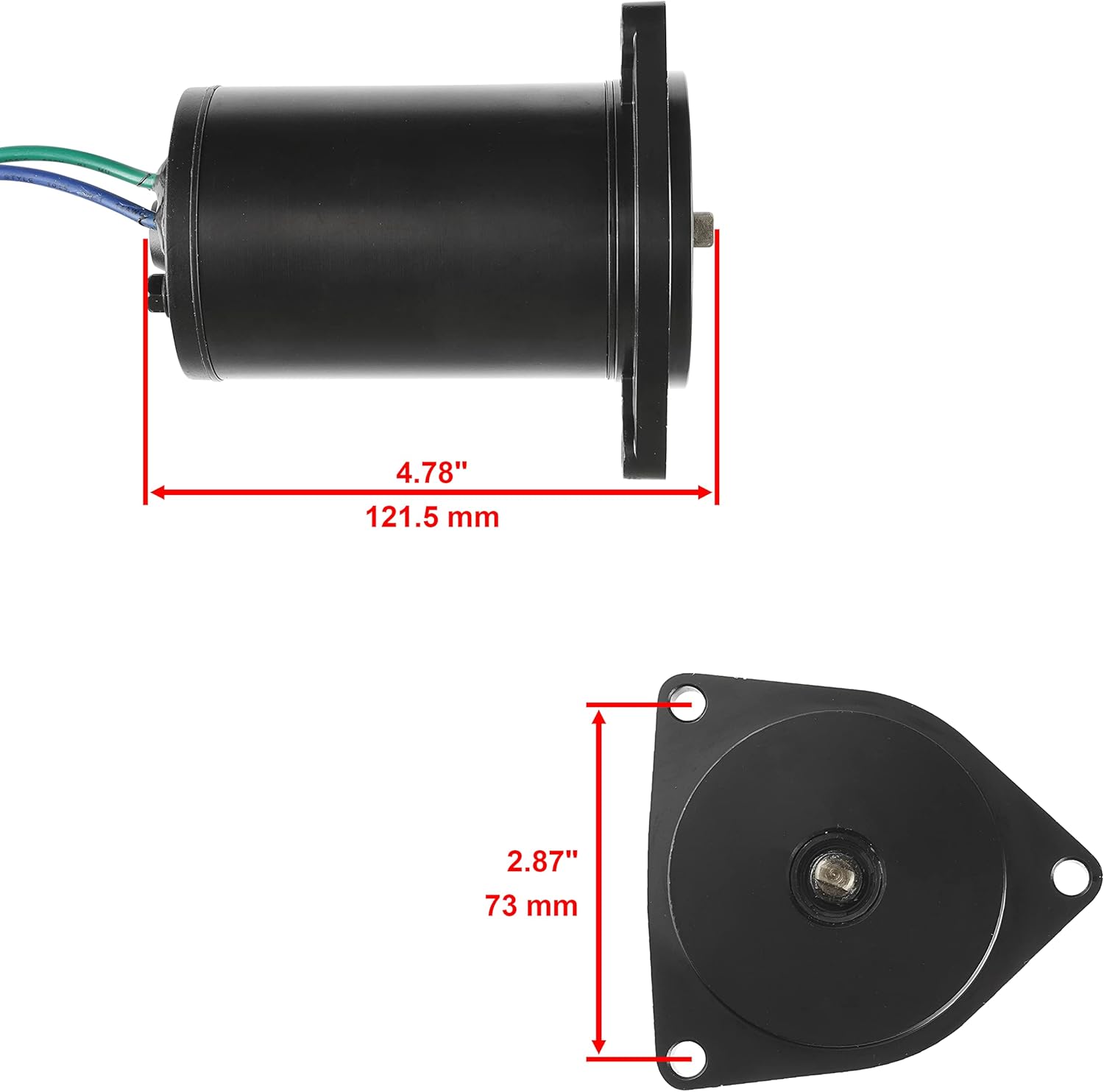 Caltric Tilt Trim Motor Compatible With Yamaha 40 50 60 70 90 New 6H1-43880-02 / API TRM0025 Pack of 2