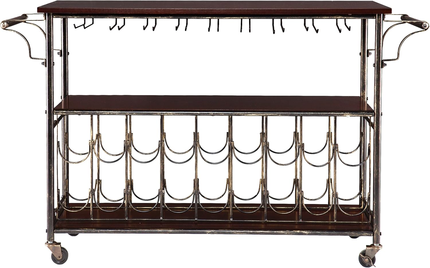 SEI Furniture Wine & Bar Cart, Black