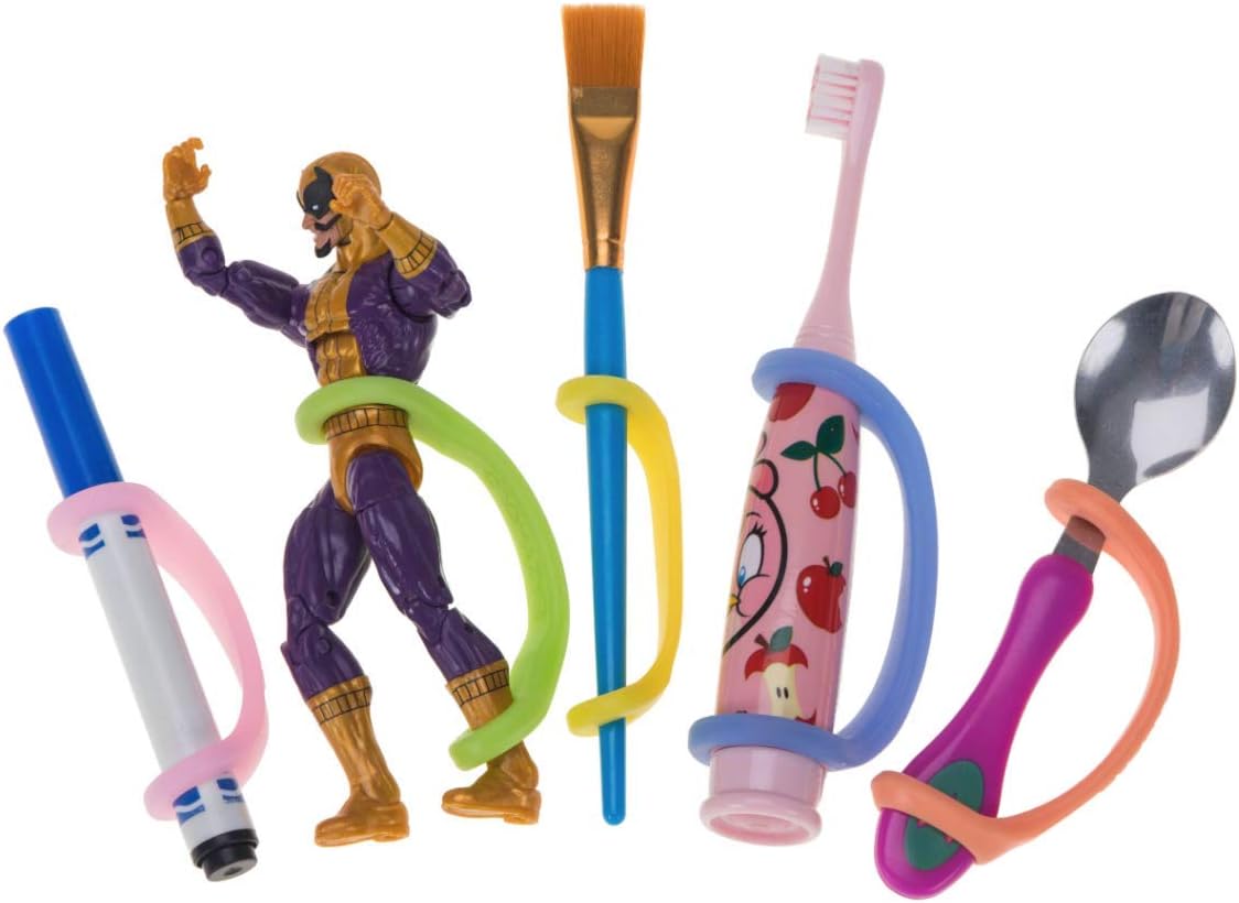 EazyHold Silicone Adaptive Aid (Infant to Adult) for Limited Hand Function, Poor Grip, Limb Loss, Cerebral Palsy, Stroke, Tremors, Arthritis, ALS. (Therapist -Teacher 7 Pack) Pack of 2